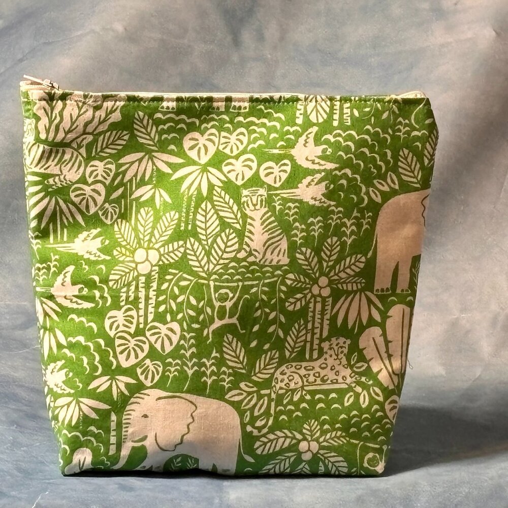 Green Elephant Zip Pouch